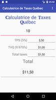 Calculatrice de taxes Québec capture d'écran 2