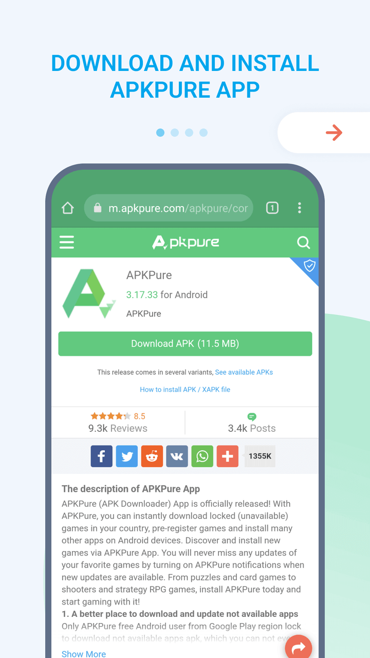 APKPure アプリをダウンロード&インストール