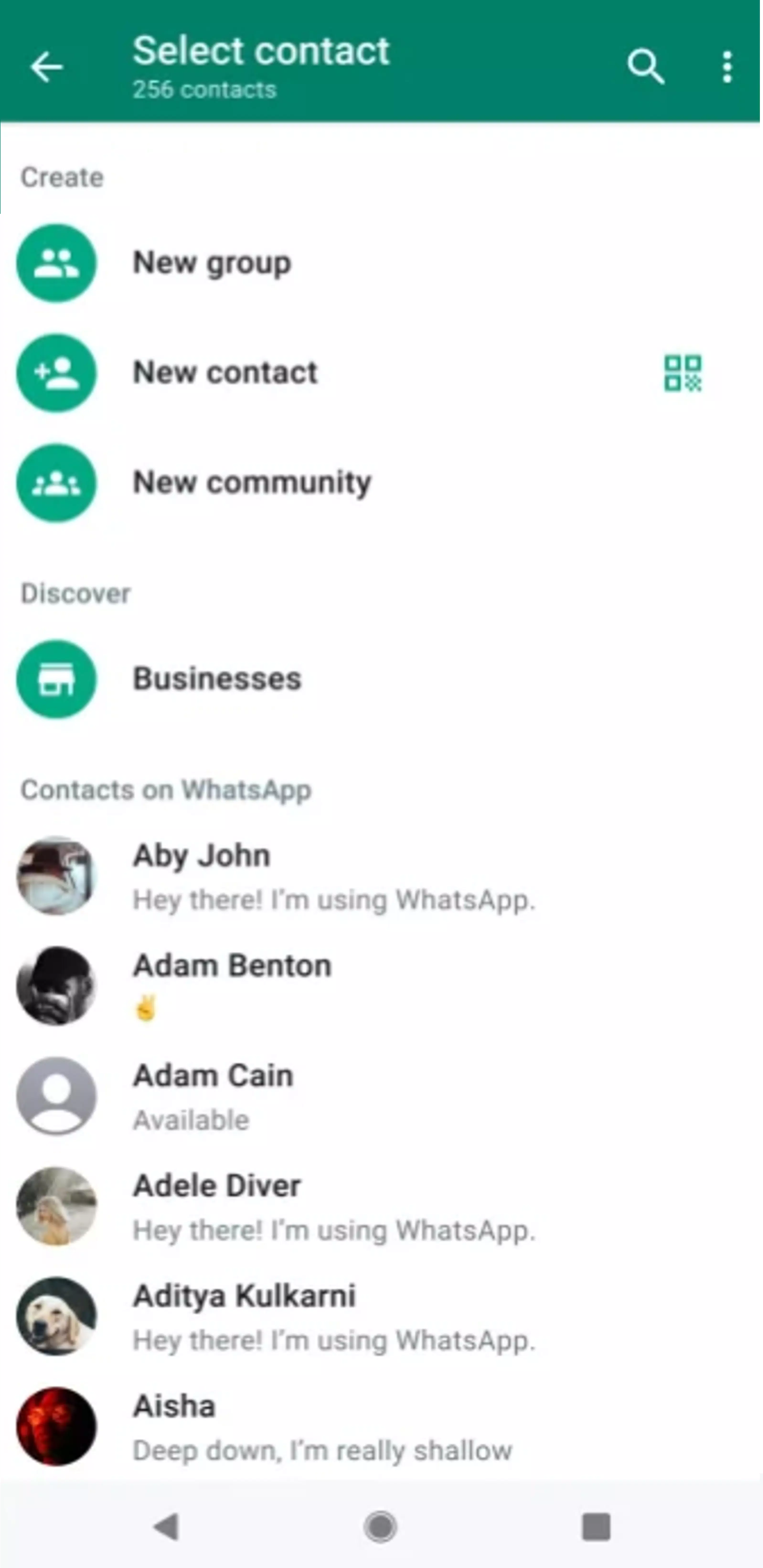 WhatsApp Business screenshot