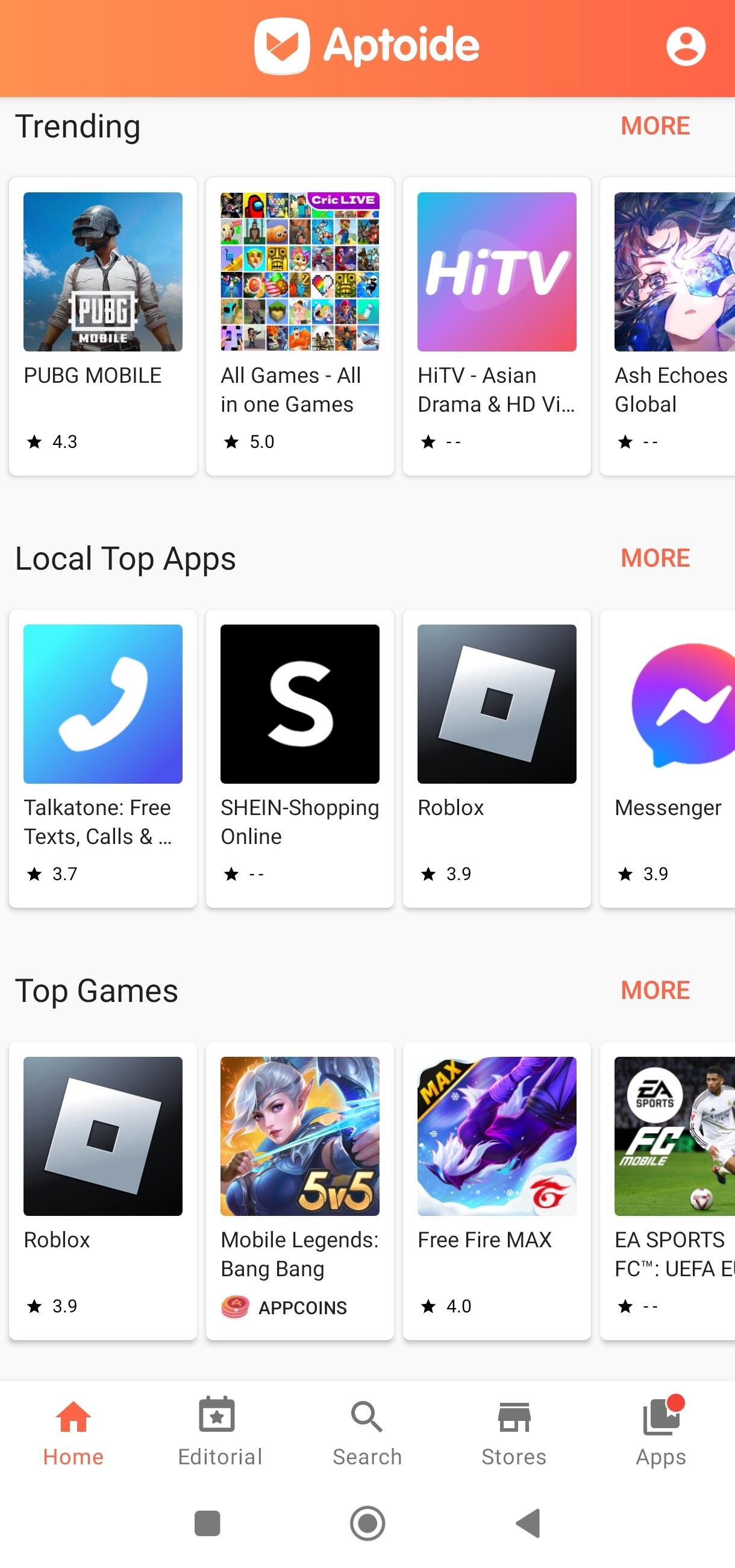 Android İndirme için Aptoide APK