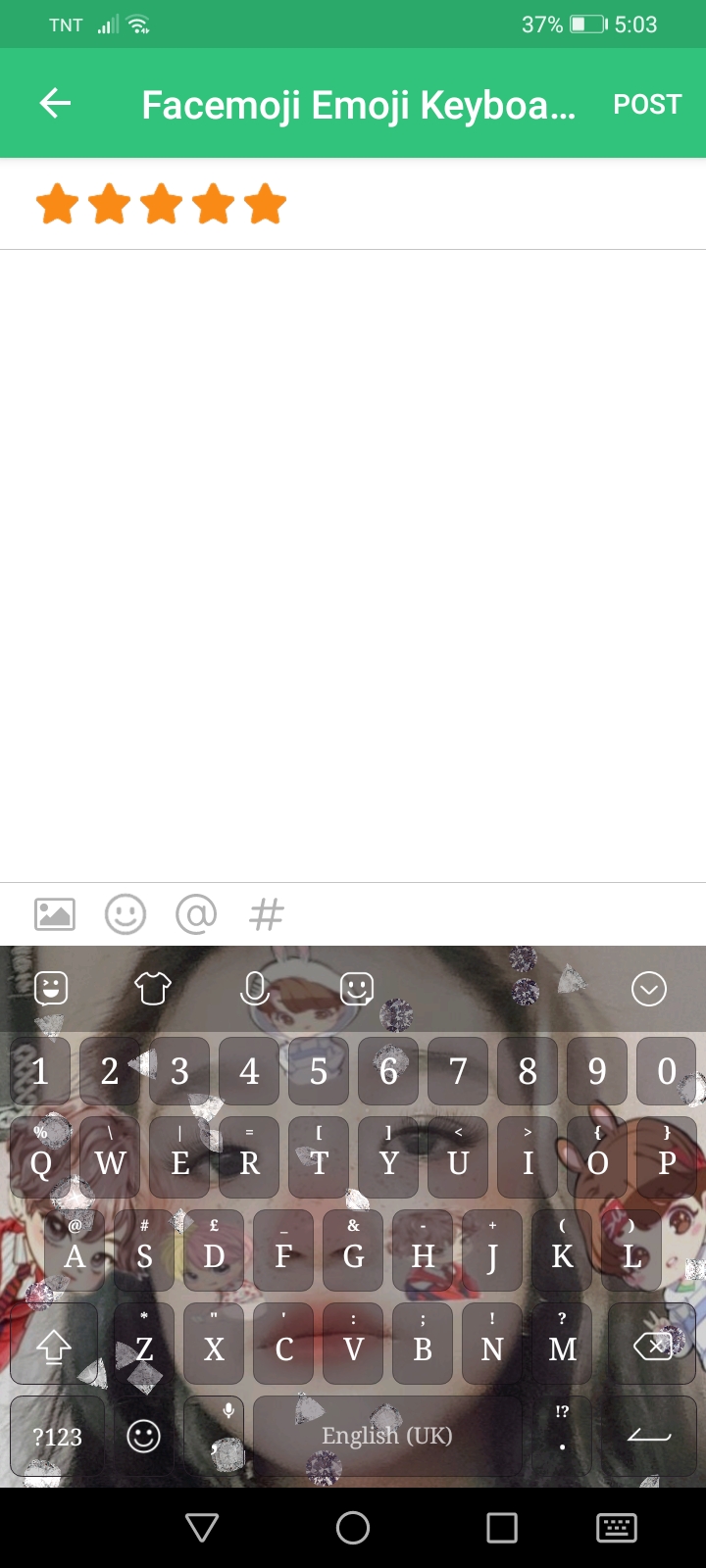 Tricia Leigh Vito Aquillo add a post under Facemoji AI Emoji Keyboard