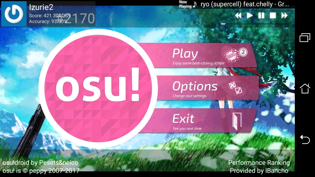 I play the osu!droid evolution. Just search it up on the internet. Here's  some ss.(with skin) Game Discussions | osu!droid Group